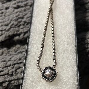 JAI Sterling Silver Black Spinel Necklace